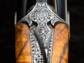 Closer up of top lever engraving on 20 bore sideplated